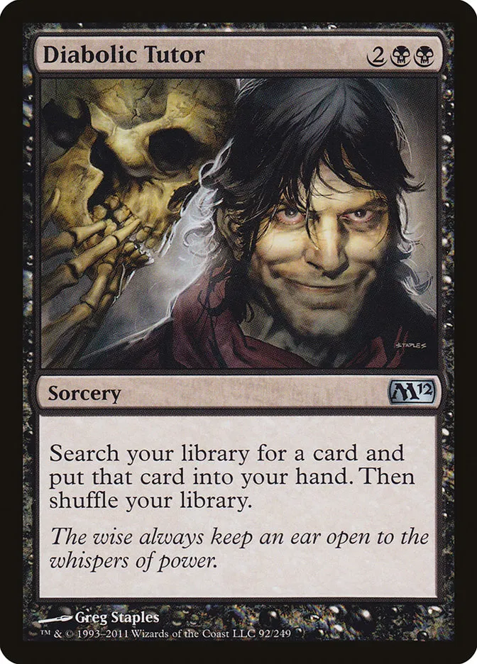 2011 Magic 2012 Diabolic Tutor uncommon #92 uncommon card image