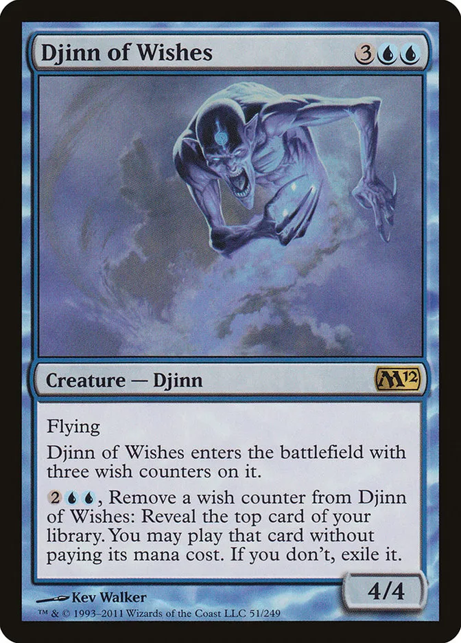 2011 Magic 2012 Djinn of Wishes #51 rare card image