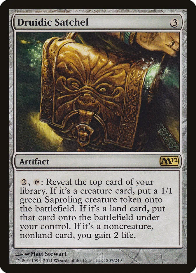 2011 Magic 2012 Druidic Satchel rare #207 rare card image