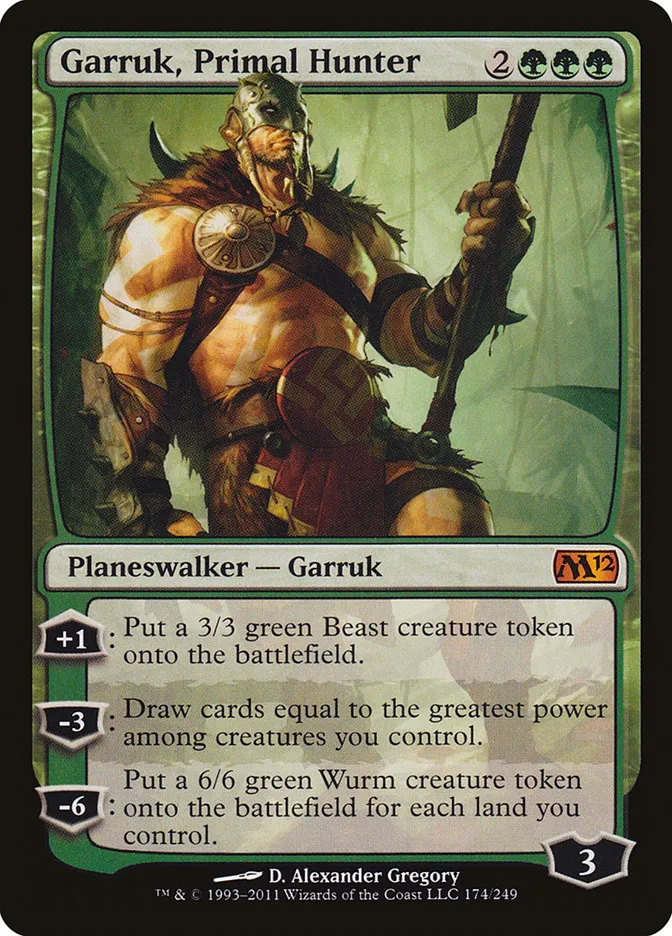 2011 Magic 2012 Garruk, Primal Hunter mythic #174 mythic card image