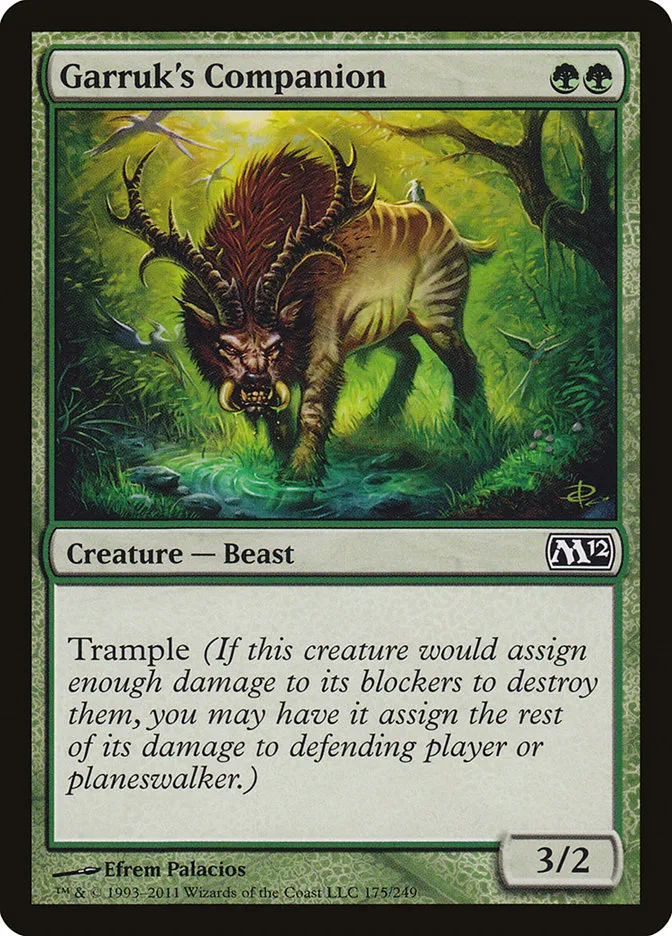 2011 Magic 2012 Garruk's Companion common #175 common card image