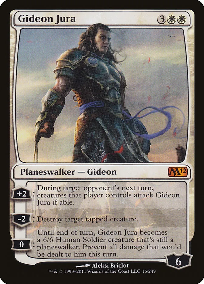 2011 Magic 2012 Gideon Jura #16 mythic card image