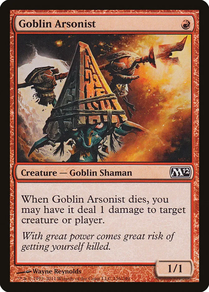 2011 Magic 2012 Goblin Arsonist common #136 common card image