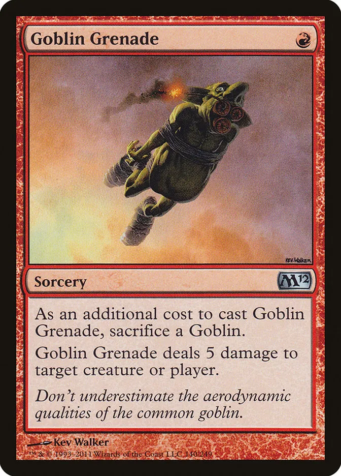 2011 Magic 2012 Goblin Grenade uncommon #140 uncommon card image