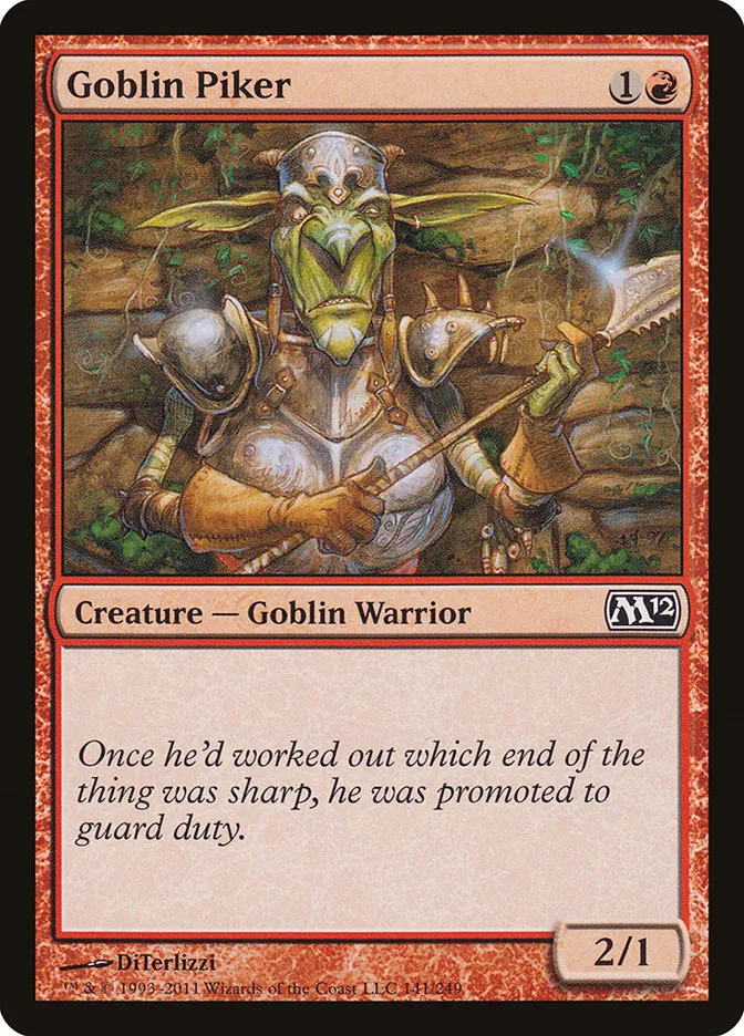 2011 Magic 2012 Goblin Piker common #141 common card image
