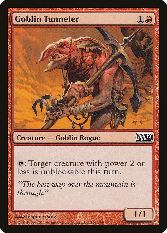 2011 Magic 2012 Goblin Tunneler common #142 common card image
