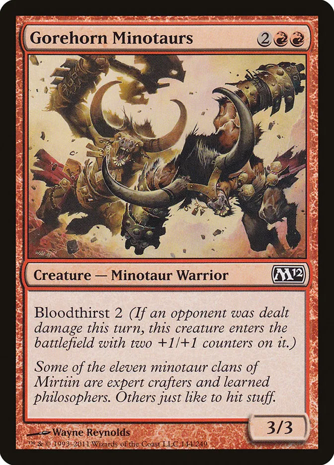 2011 Magic 2012 Gorehorn Minotaurs common #144 common card image
