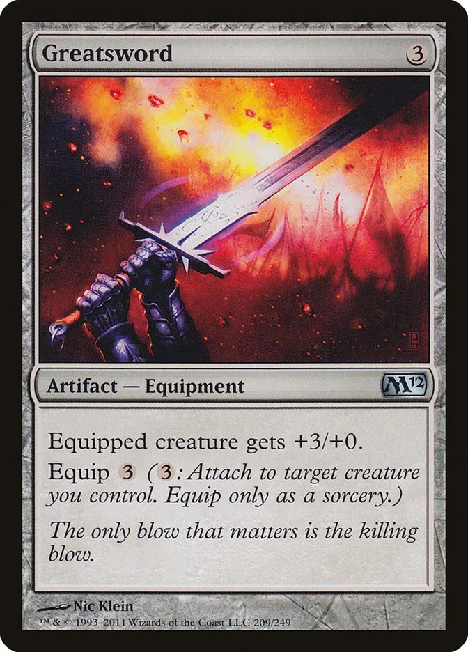 2011 Magic 2012 Greatsword uncommon #209 uncommon card image