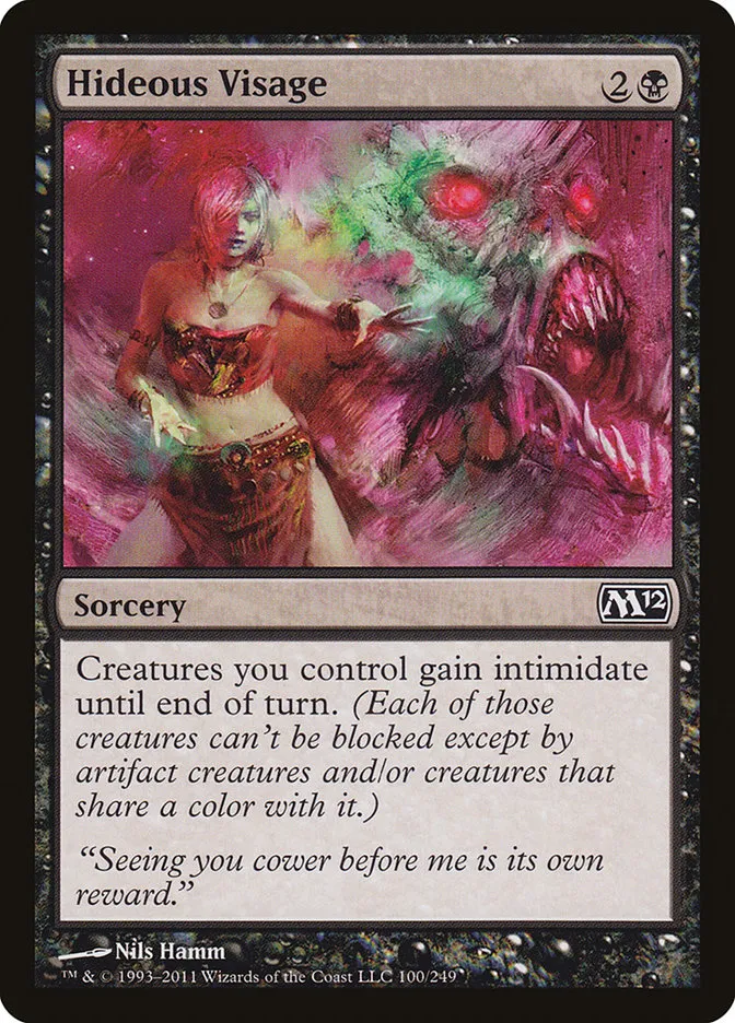 2011 Magic 2012 Hideous Visage common #100 common card image