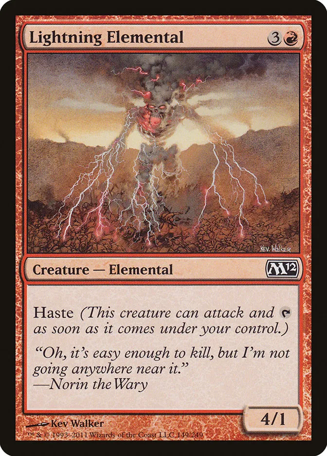 2011 Magic 2012 Lightning Elemental common #149 common card image