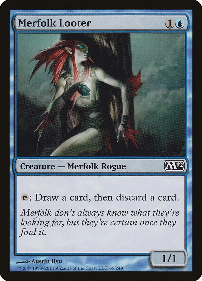 2011 Magic 2012 Merfolk Looter common #65 common card image