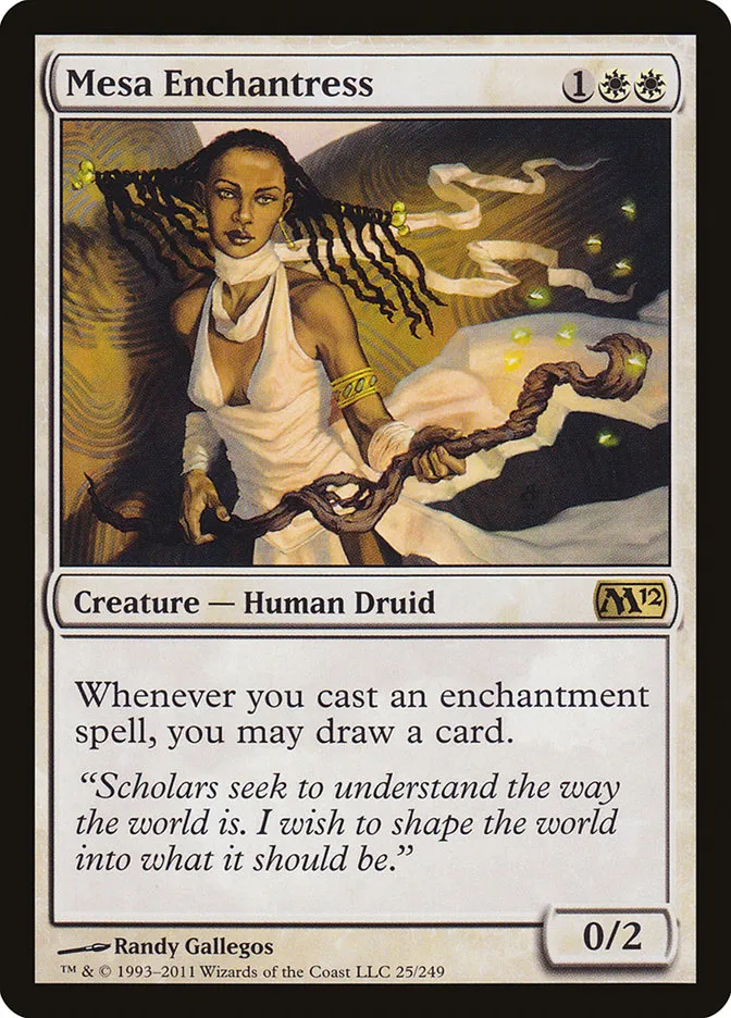 2011 Magic 2012 Mesa Enchantress #25 rare card image
