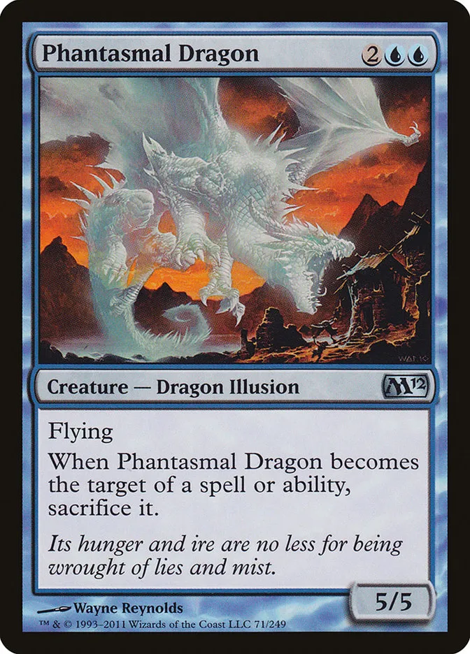 2011 Magic 2012 Phantasmal Dragon uncommon #71 uncommon card image