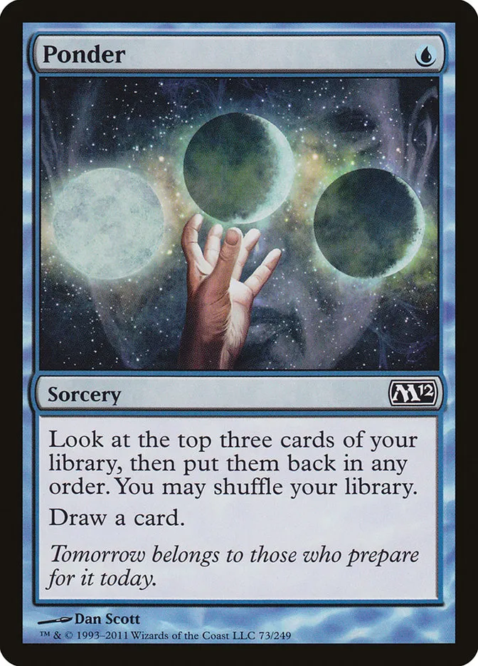 2011 Magic 2012 Ponder common #73 common card image