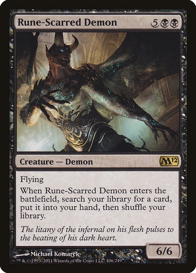 2011 Magic 2012 Rune-Scarred Demon rare #106 rare card image