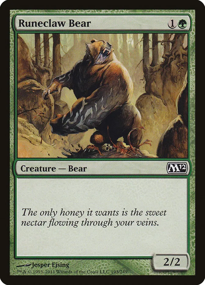 2011 Magic 2012 Runeclaw Bear common #193 common card image