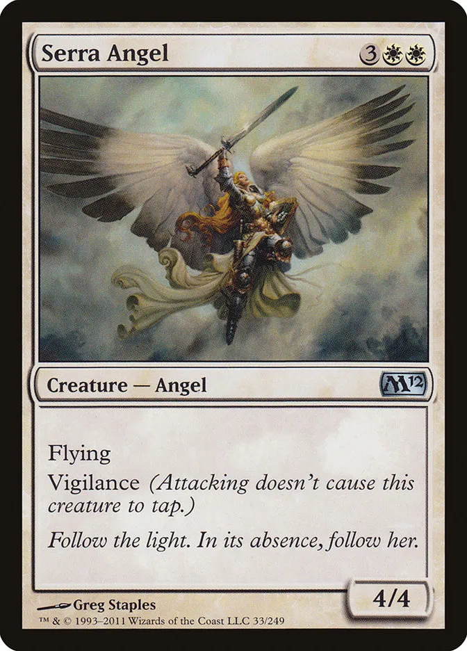 2011 Magic 2012 Serra Angel uncommon #33 uncommon card image