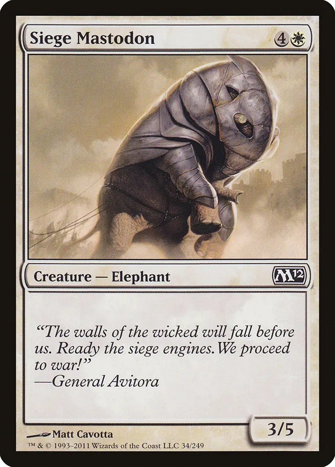 2011 Magic 2012 Siege Mastodon #34 common card image