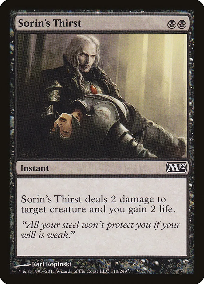 2011 Magic 2012 Sorin's Thirst common #110 common card image