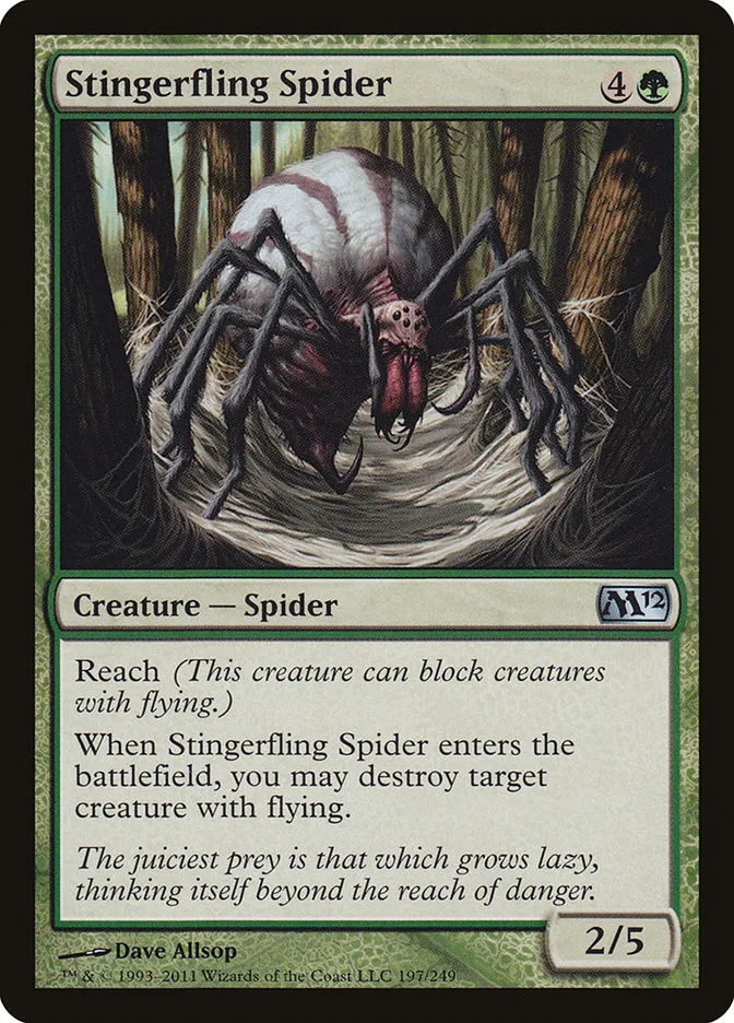2011 Magic 2012 Stingerfling Spider uncommon #197 uncommon card image
