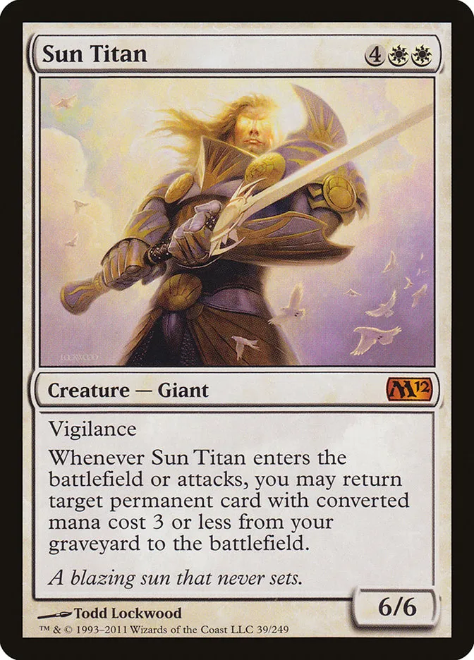 2011 Magic 2012 Sun Titan mythic #39 mythic card image