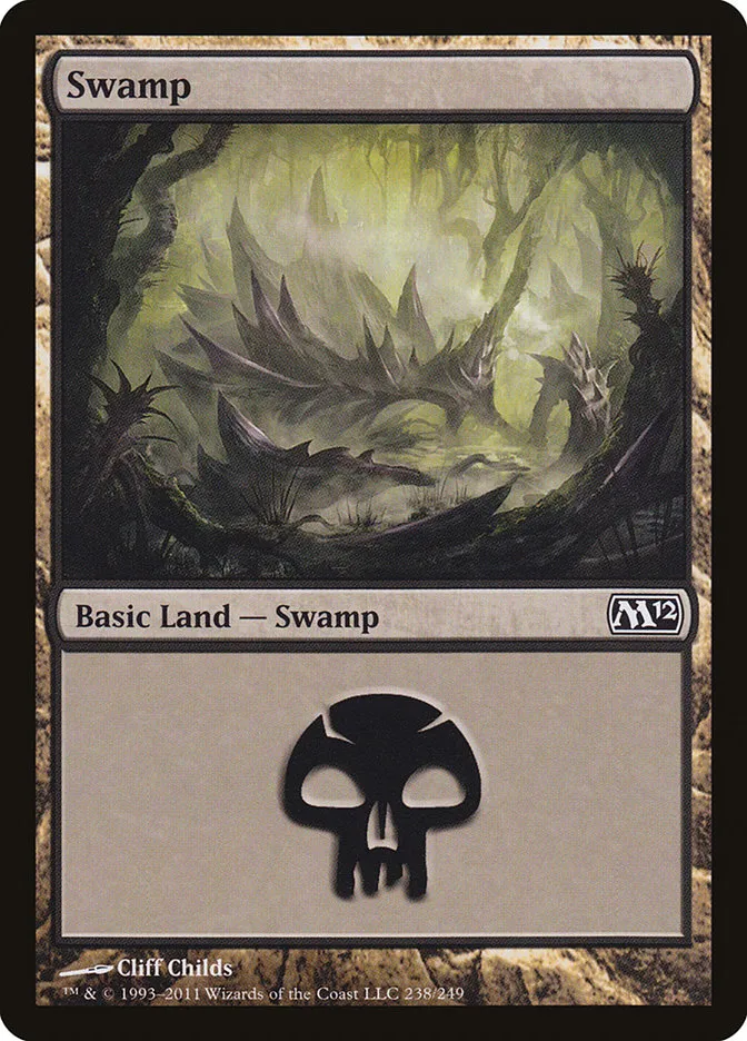 2011 Magic 2012 Swamp common #238 common card image
