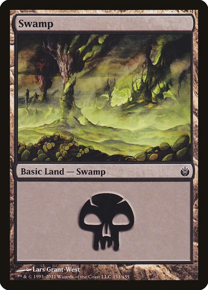 2011 Mirrodin Besieged Swamp #151 common card image