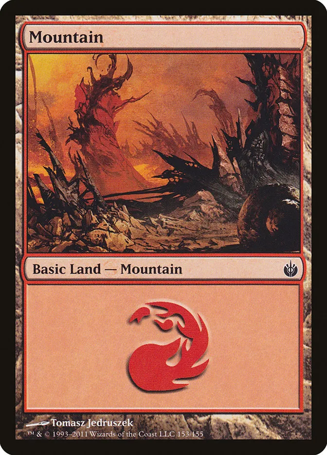 2011 Mirrodin Besieged Mountain #153 common card image