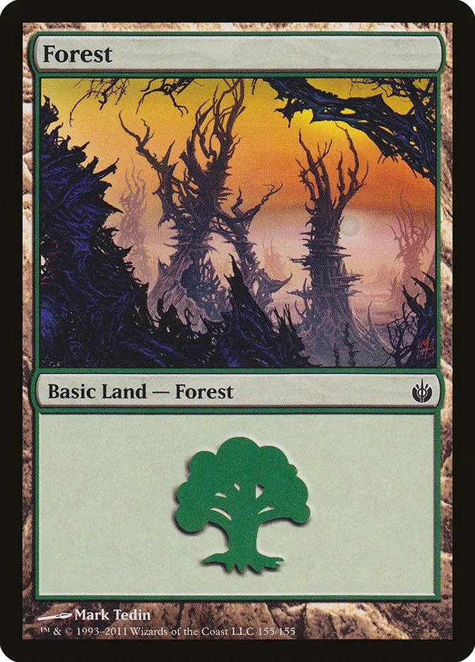2011 Mirrodin Besieged Forest #155 common card image