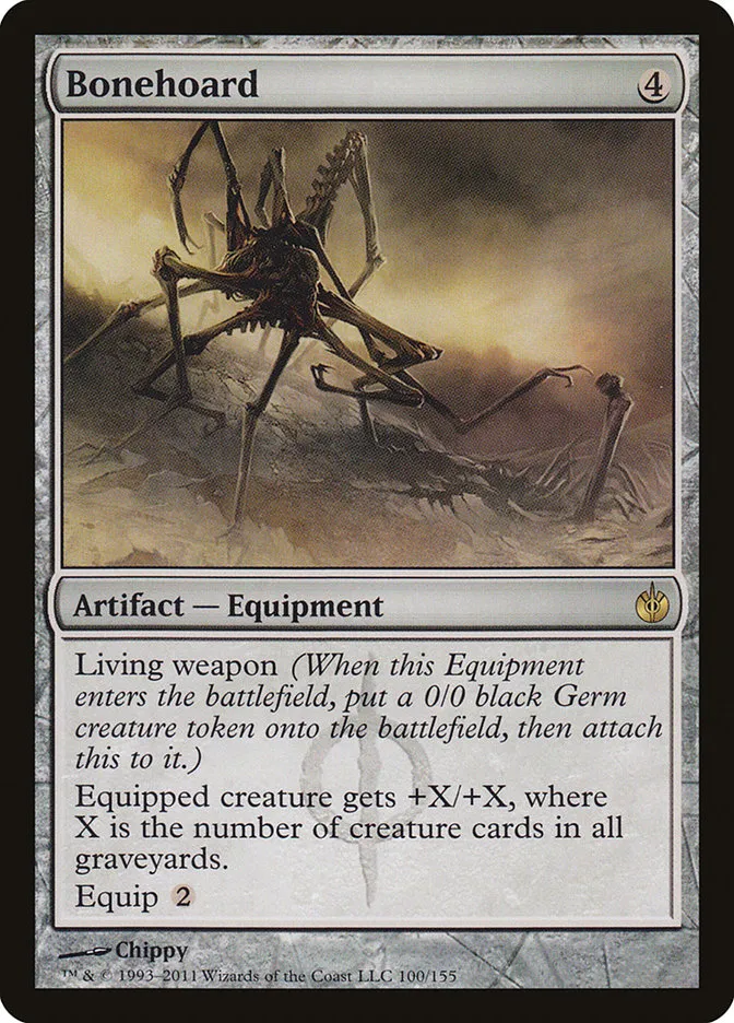 2011 Mirrodin Besieged Bonehoard rare #100 rare card image