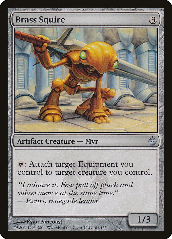 2011 Mirrodin Besieged Brass Squire [Foil] uncommon #101 uncommon card image