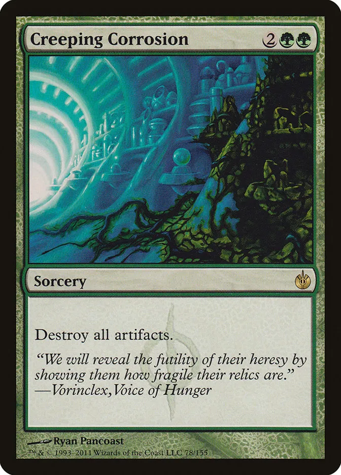 2011 Mirrodin Besieged Creeping Corrosion #78 rare card image