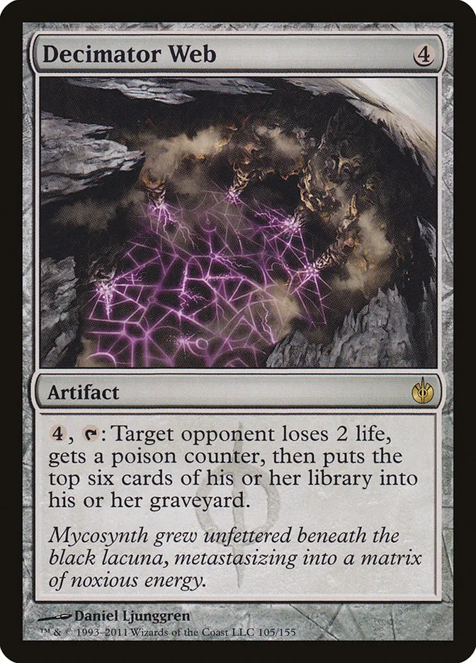 2011 Mirrodin Besieged Decimator Web #105 rare card image