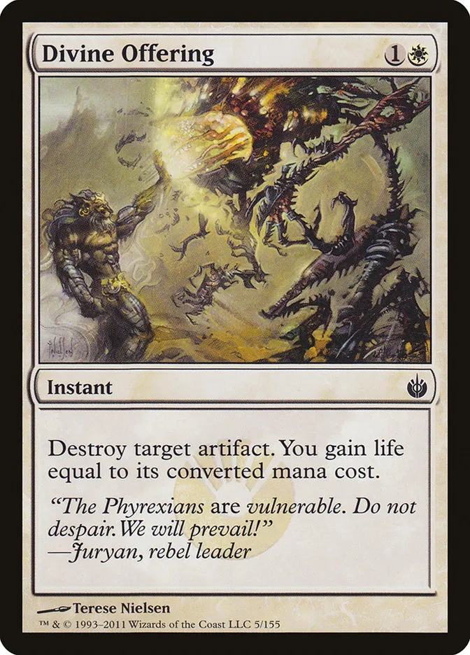 2011 Mirrodin Besieged Divine Offering common #5 common card image