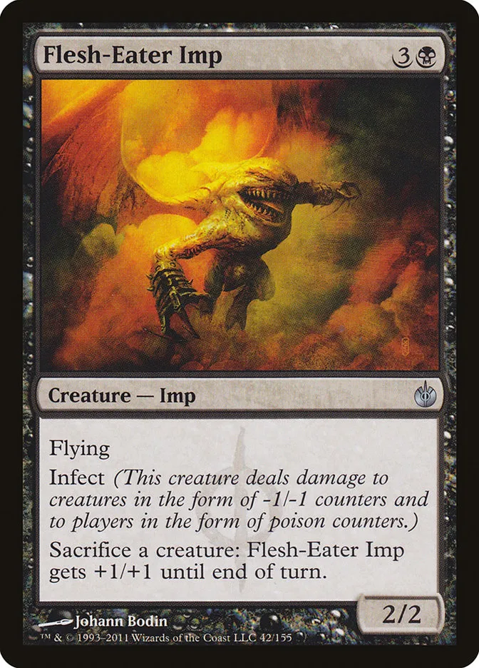 2011 Mirrodin Besieged Flesh-Eater Imp uncommon #42 uncommon card image