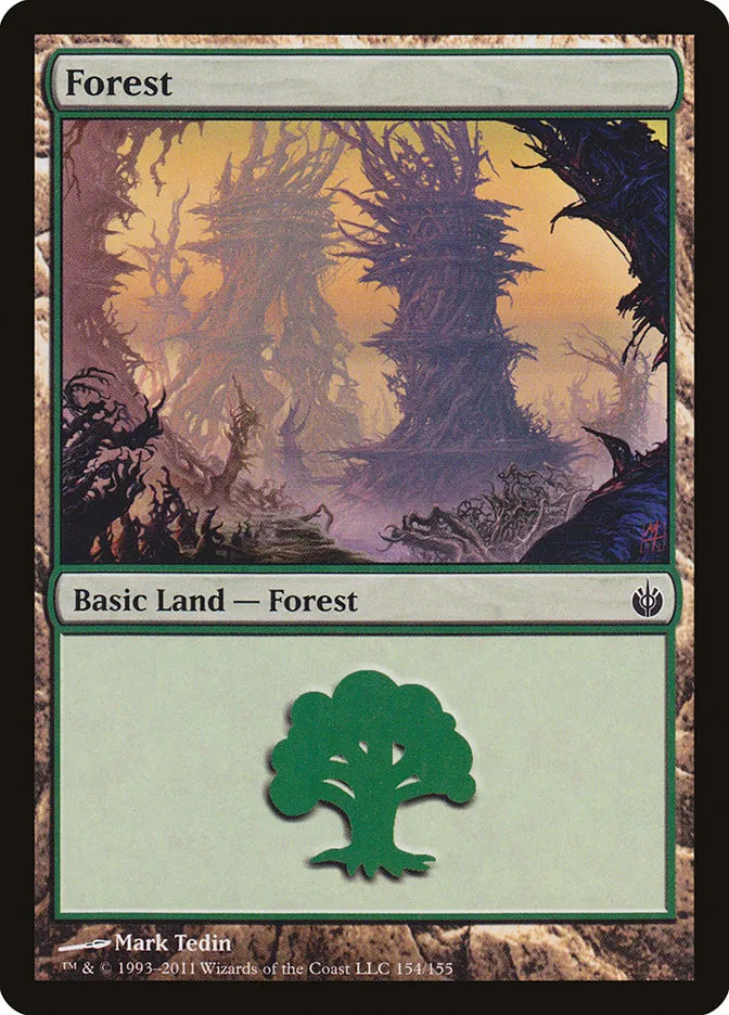 2011 Mirrodin Besieged Forest #154 common card image