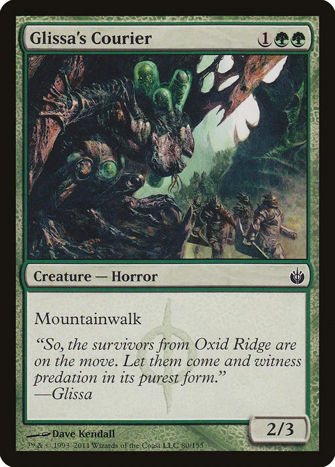 2011 Mirrodin Besieged Glissa's Courier #80 common card image