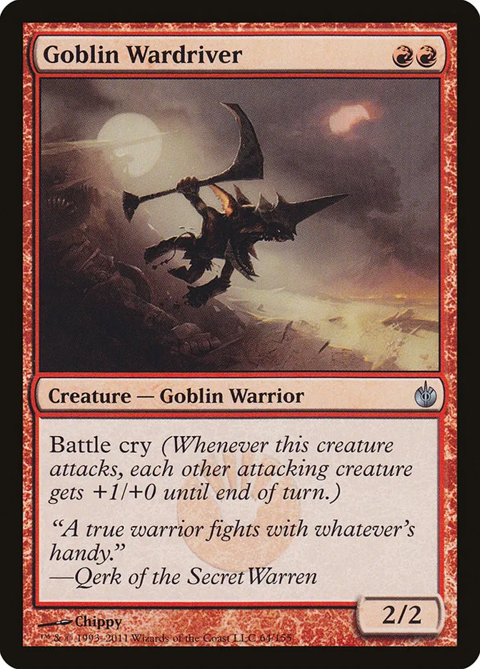 2011 Mirrodin Besieged Goblin Wardriver uncommon #64 uncommon card image