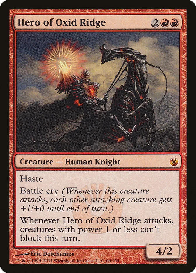 2011 Mirrodin Besieged Hero of Oxid Ridge mythic #66 mythic card image
