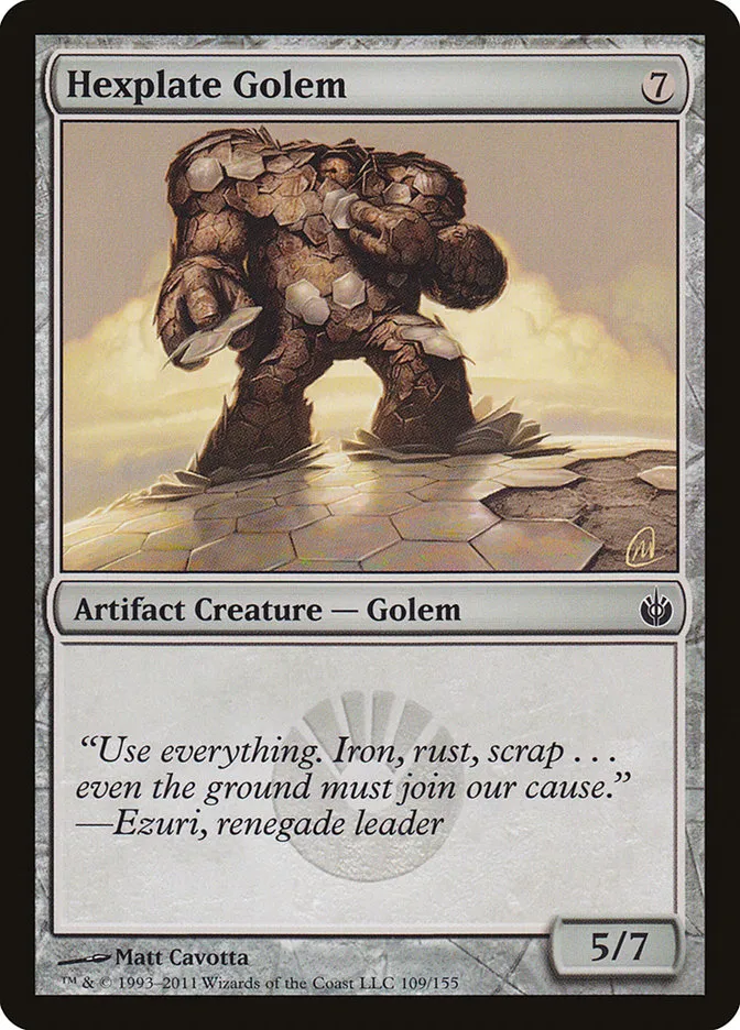2011 Mirrodin Besieged Hexplate Golem #109 common card image