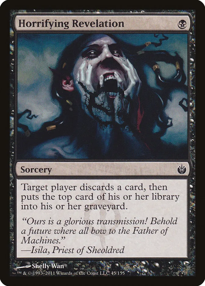 2011 Mirrodin Besieged Horrifying Revelation common #45 common card image