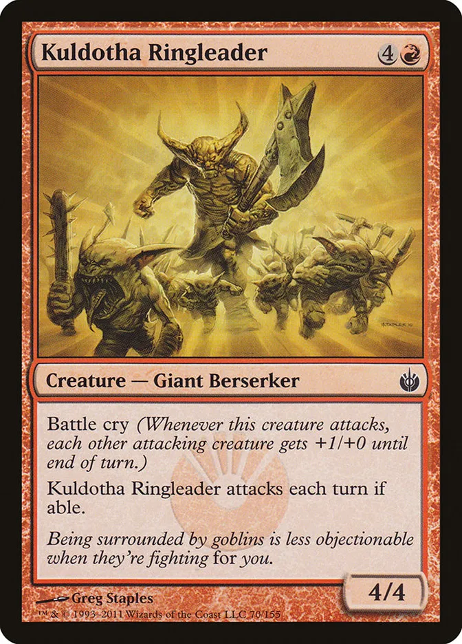 2011 Mirrodin Besieged Kuldotha Ringleader common #70 common card image