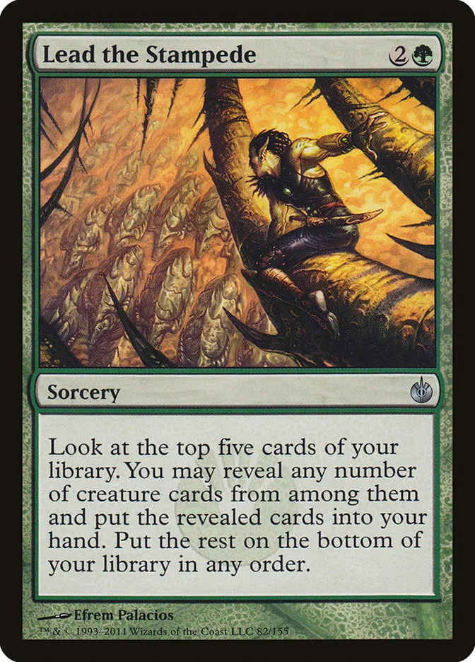 2011 Mirrodin Besieged Lead the Stampede #82 uncommon card image