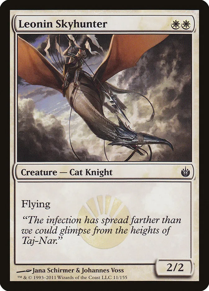 2011 Mirrodin Besieged Leonin Skyhunter common #11 common card image