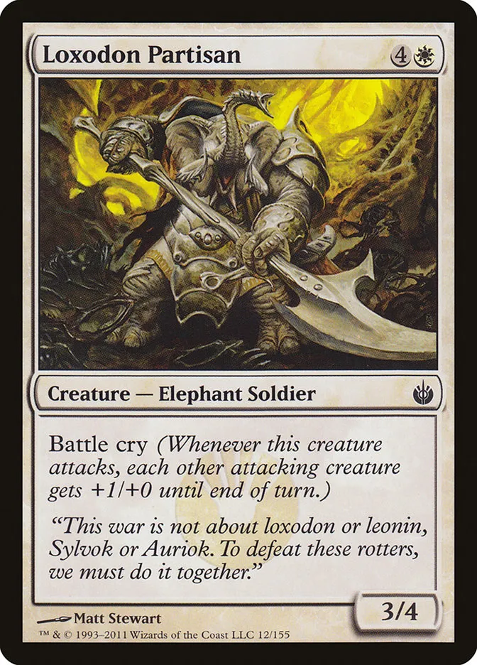 2011 Mirrodin Besieged Loxodon Partisan common #12 common card image