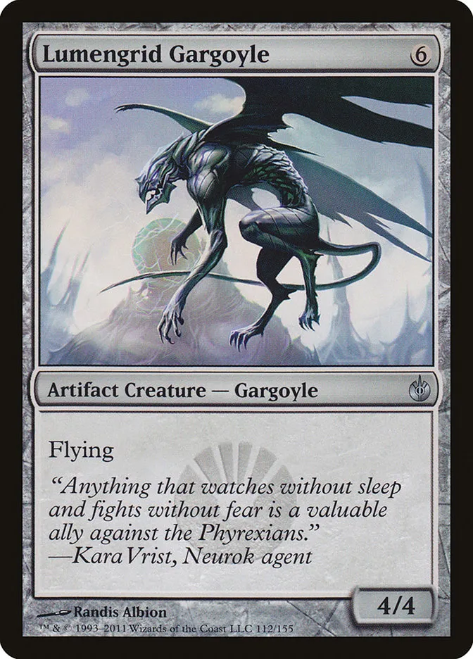2011 Mirrodin Besieged Lumengrid Gargoyle #112 uncommon card image