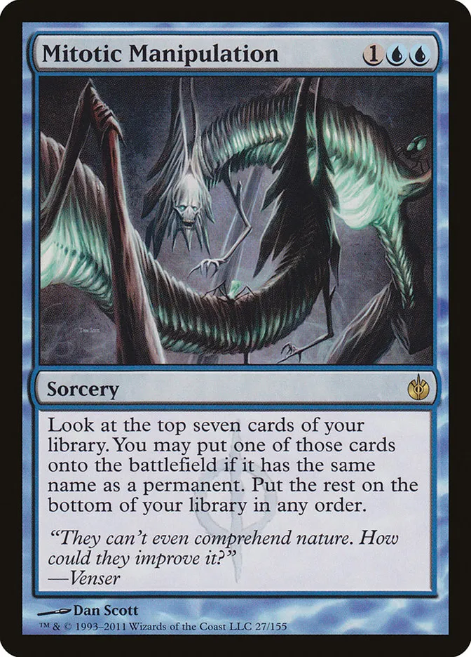 2011 Mirrodin Besieged Mitotic Manipulation rare #27 rare card image