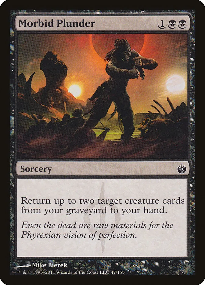 2011 Mirrodin Besieged Morbid Plunder common #47 common card image