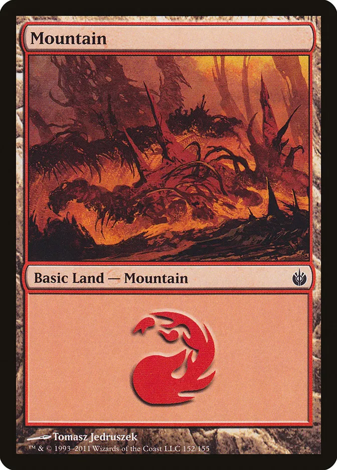 2011 Mirrodin Besieged Mountain #152 common card image