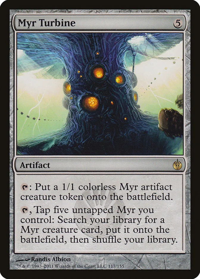 2011 Mirrodin Besieged Myr Turbine #117 rare card image